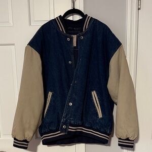 Northwest Territory Blue and Tan Bomber Jacket